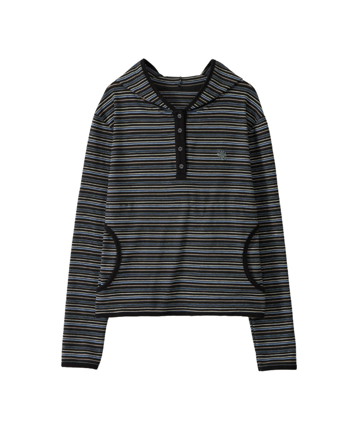 dandel-ss-26-dd-stripe-trim-hooded-long-sleeve-black-black-s