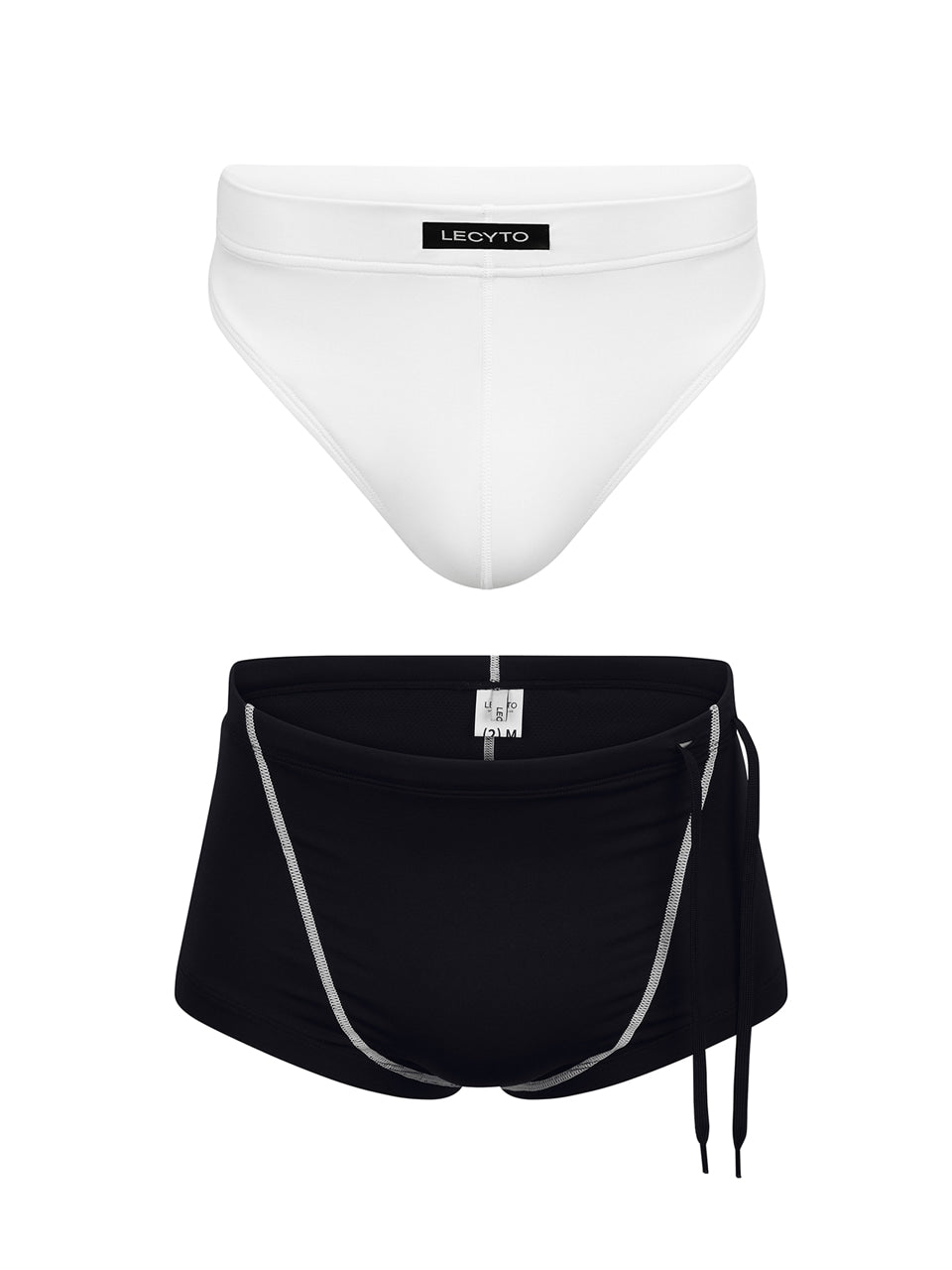 lecyto-fw-26-split-layer-swim-shorts-black-black-s