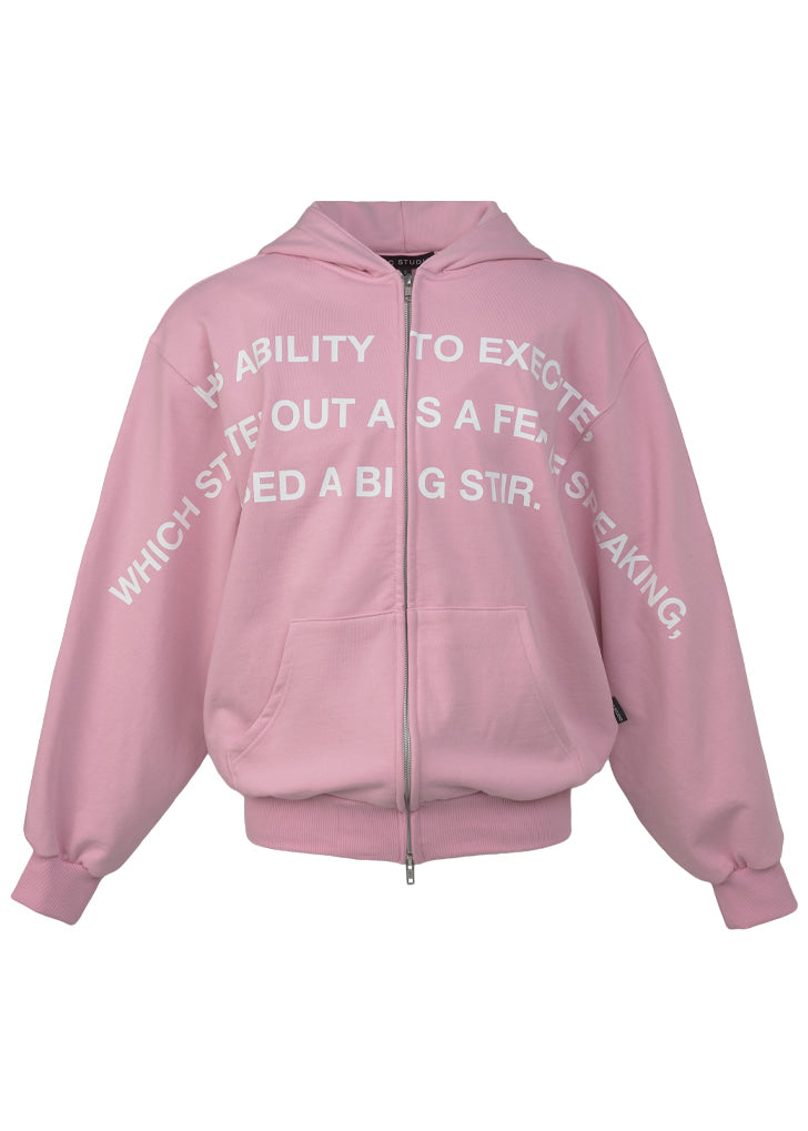 【ESC STUDIO】lettering hoodie zip-up ESC STUDIO] lettering hoodie zip-up(pink) – SellerWork