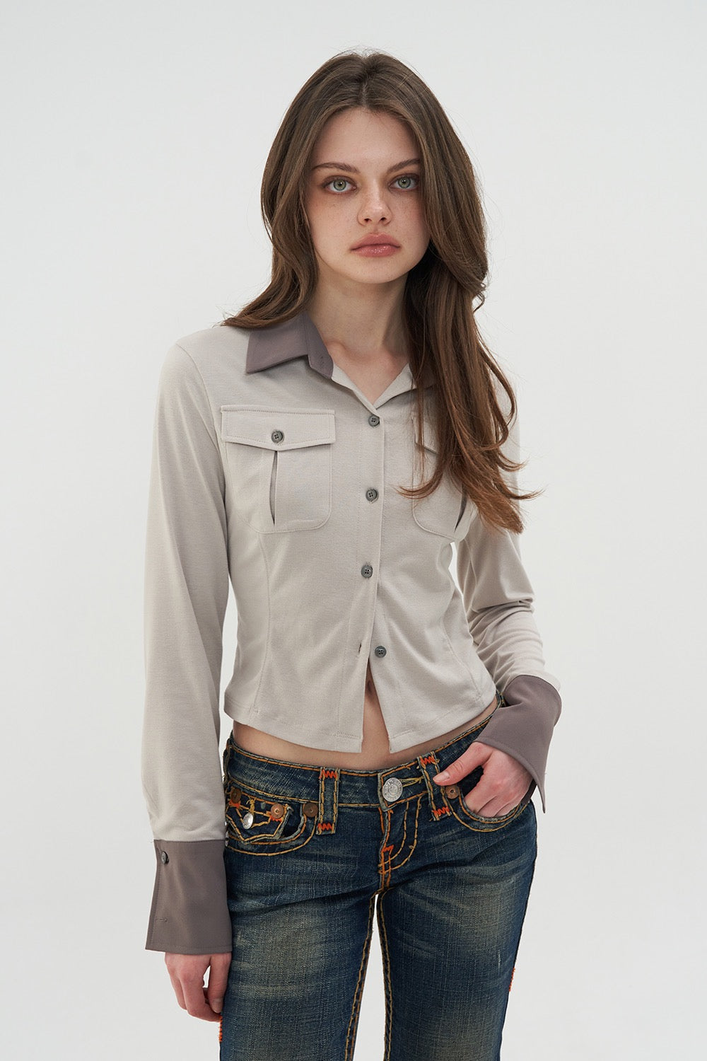 odd-one-out-ss-26-colored-slim-shirts-khaki-khaki-s