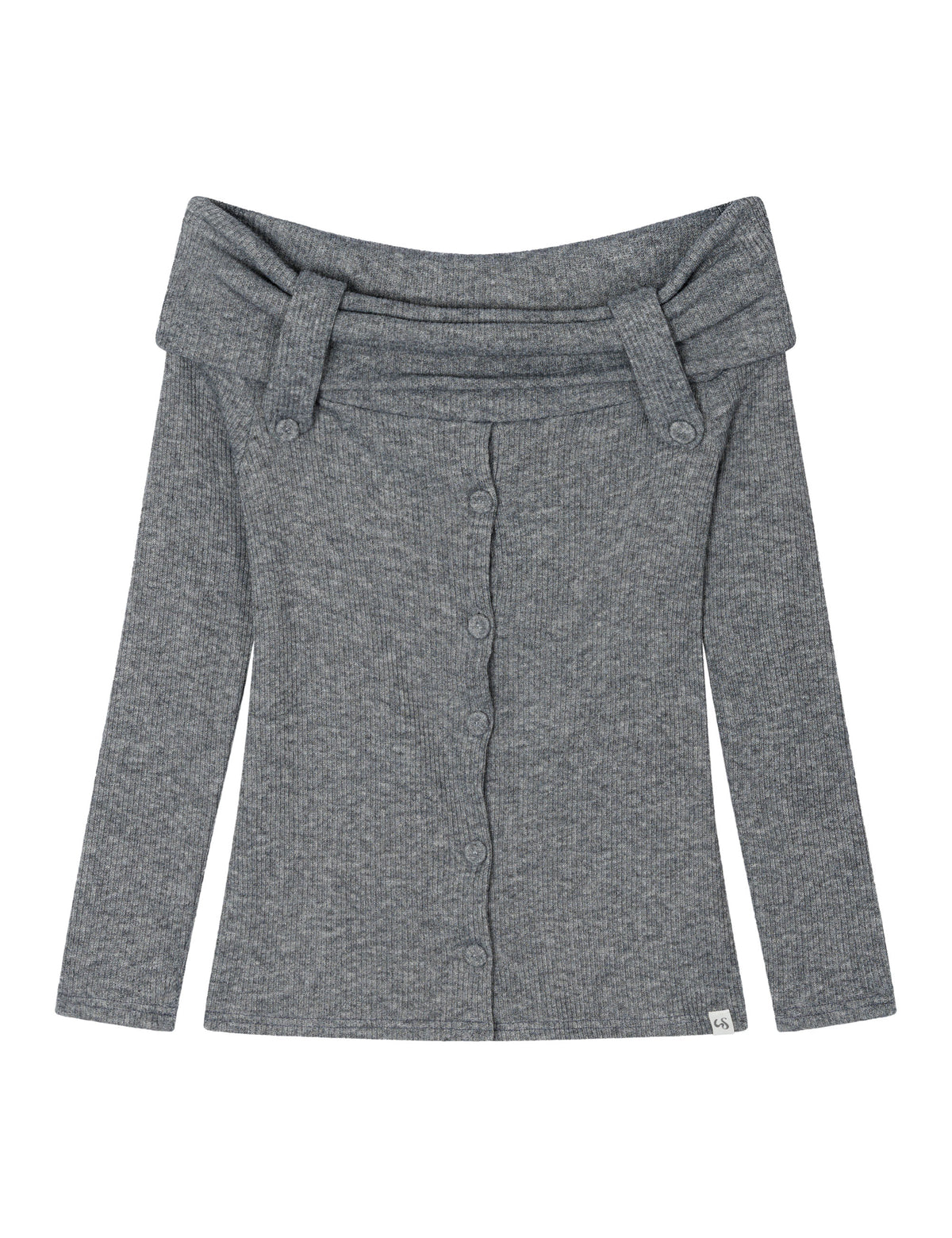 uglyshadow-fw-26-button-off-shoulder-knit-grey-gray-s