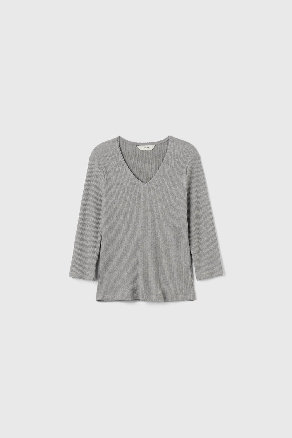 anedit-fw-26-i-rachel-lace-v-neck-midi-sleeve-melange-grey-melange-gray-s