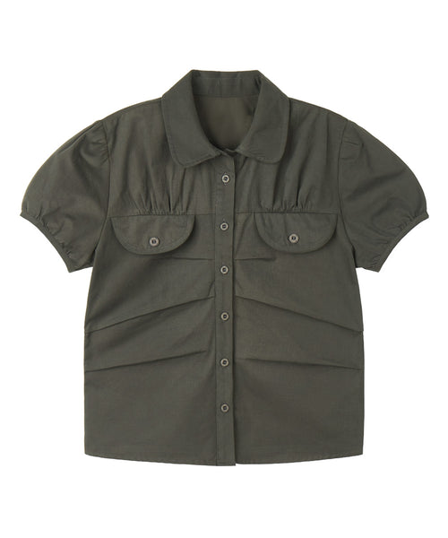 dandel-ss-26-dd-pleats-round-pocket-blouse-charcoal-charcoal-s