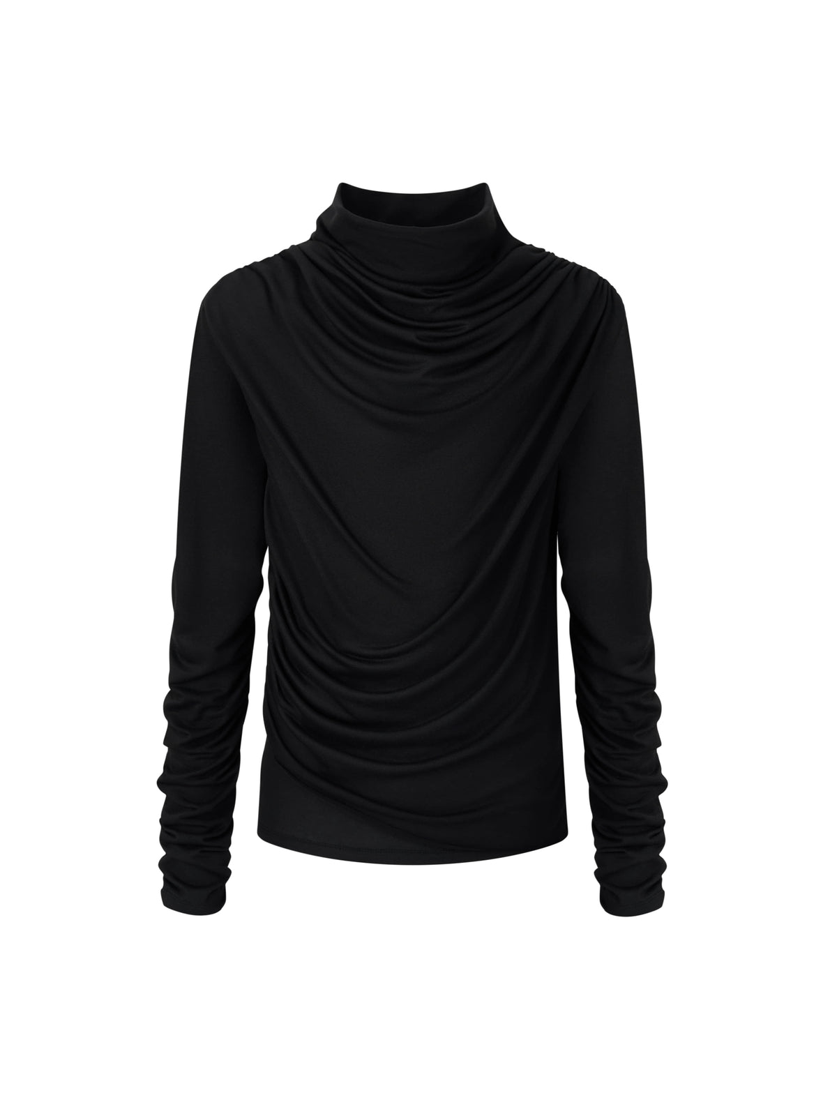 lecyto-fw-26-gathered-drape-long-sleeve-black-black-s