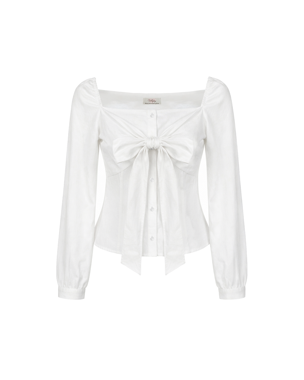 WHISFAIRY] January Ribbon Tie Blouse - WHITE – SellerWork