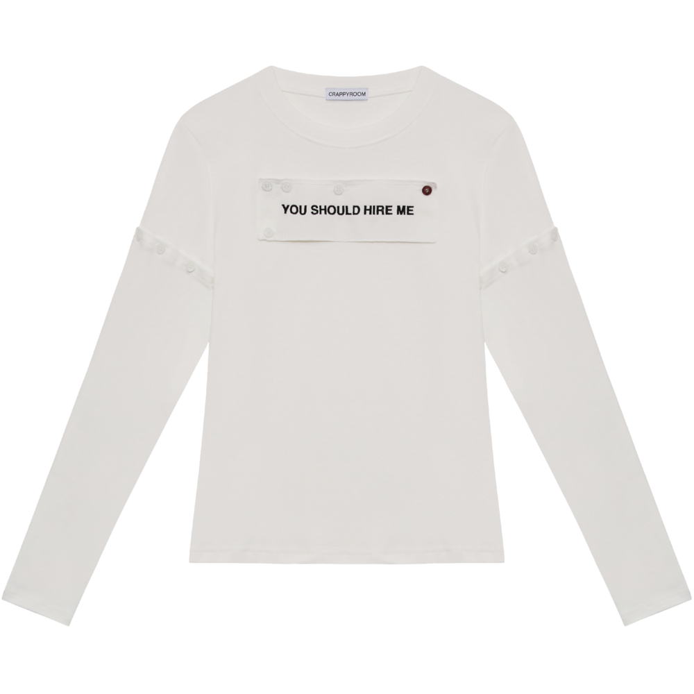 crappyroom-fw-25-hire-me-convertible-long-sleeve-white-white-s