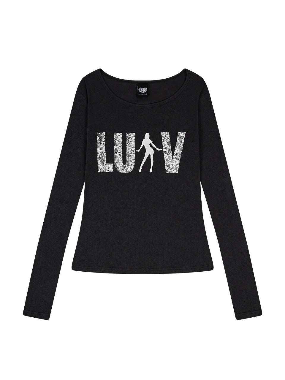 luv-is-true-fw-26-rl-lace-luv-sleeve-tee-black-black-s