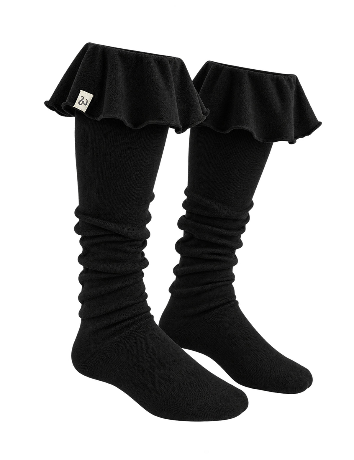 uglyshadow-fw-26-ruffle-long-socks-black-black-s