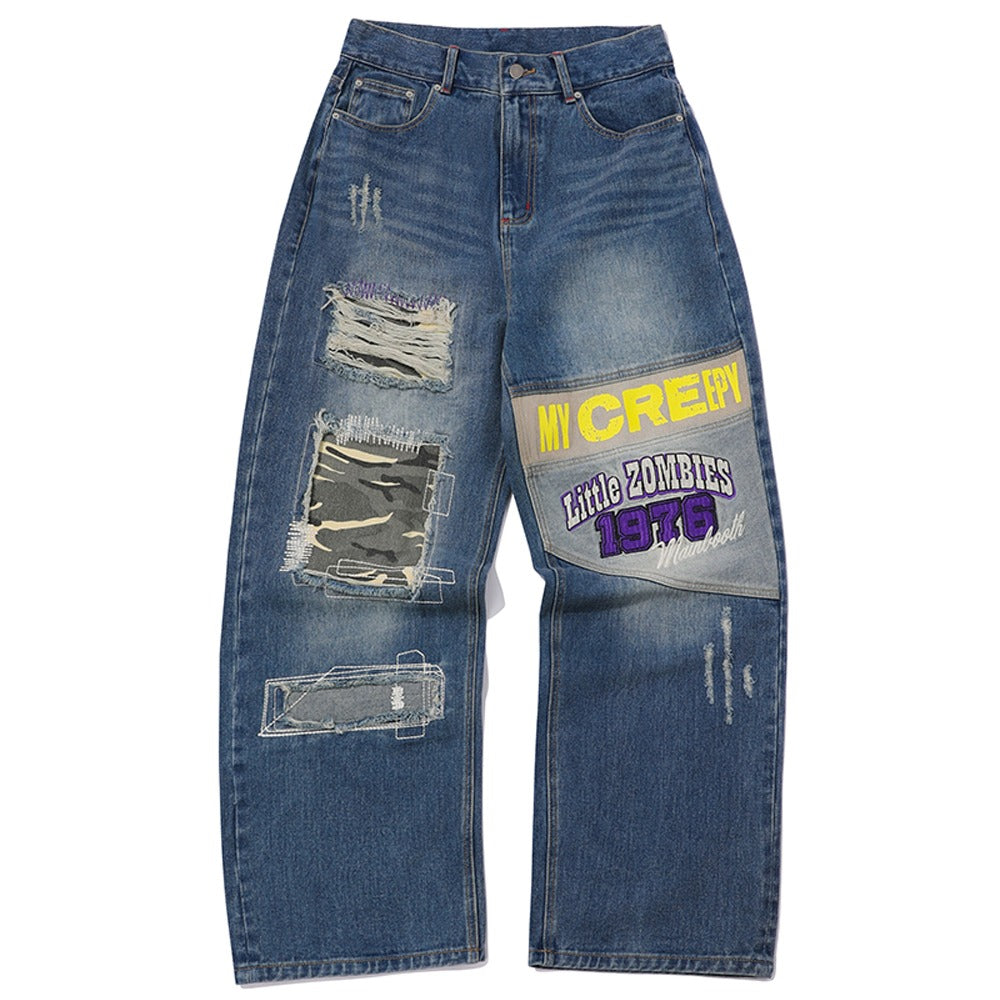 mainbooth-fw-24-creepy-patch-denim-pantsblue