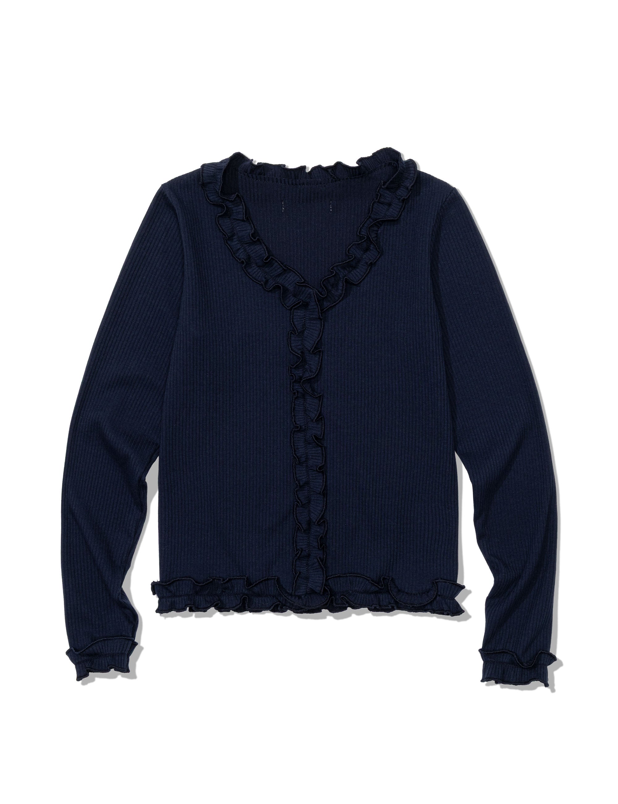 ugly-shadow-fw-25-ruffle-ribbed-t-shirt-navy-navy-s