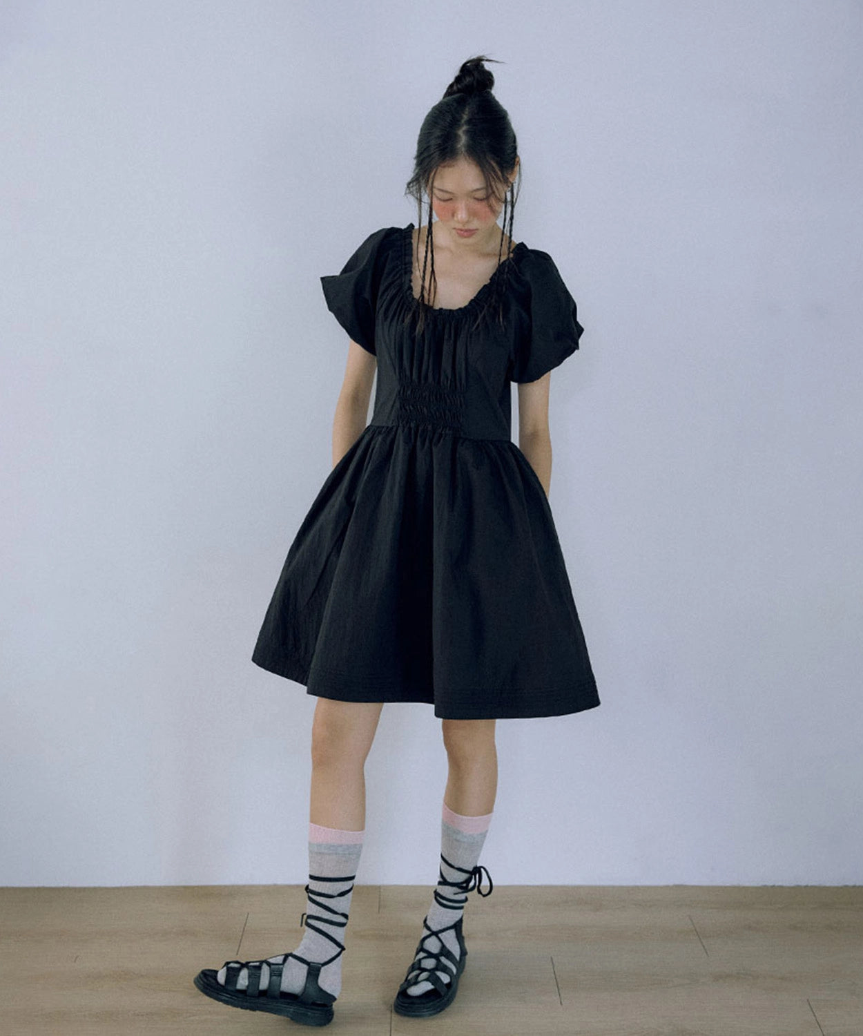 hokuspokus-ss-25-washer-puff-dressblack-black-s