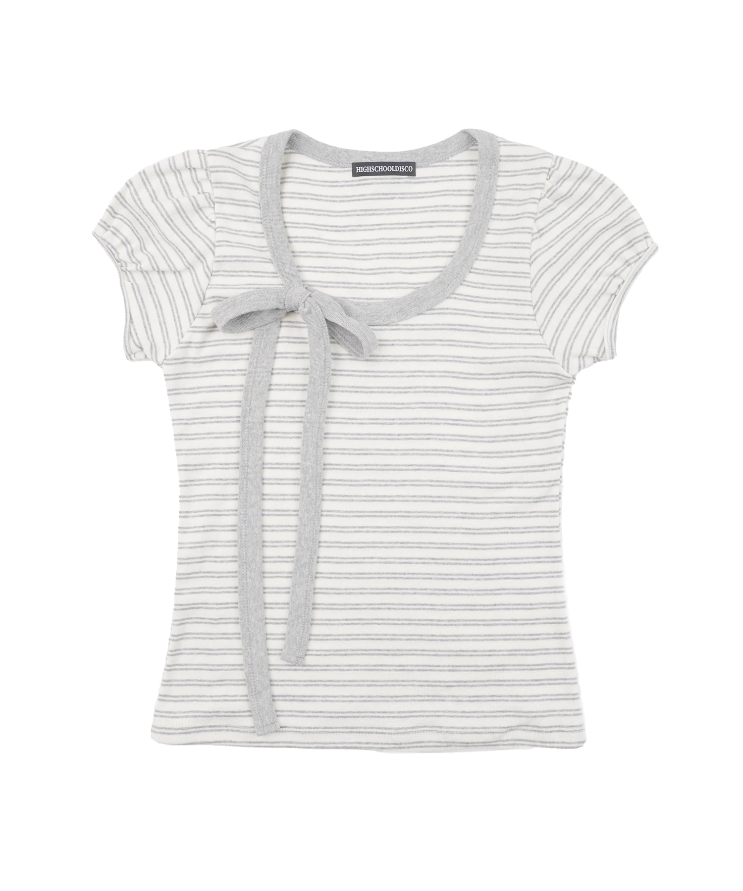 high-school-disco-ss-26-stripe-ribbon-puff-sleeve-short-sleeve-melange-grey-melange-grey-s