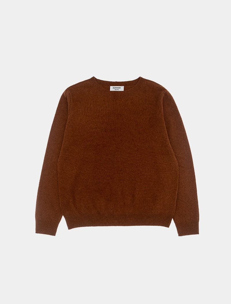 demaker-fw-25-mousse-cashmere-round-knit-camel-camel-s