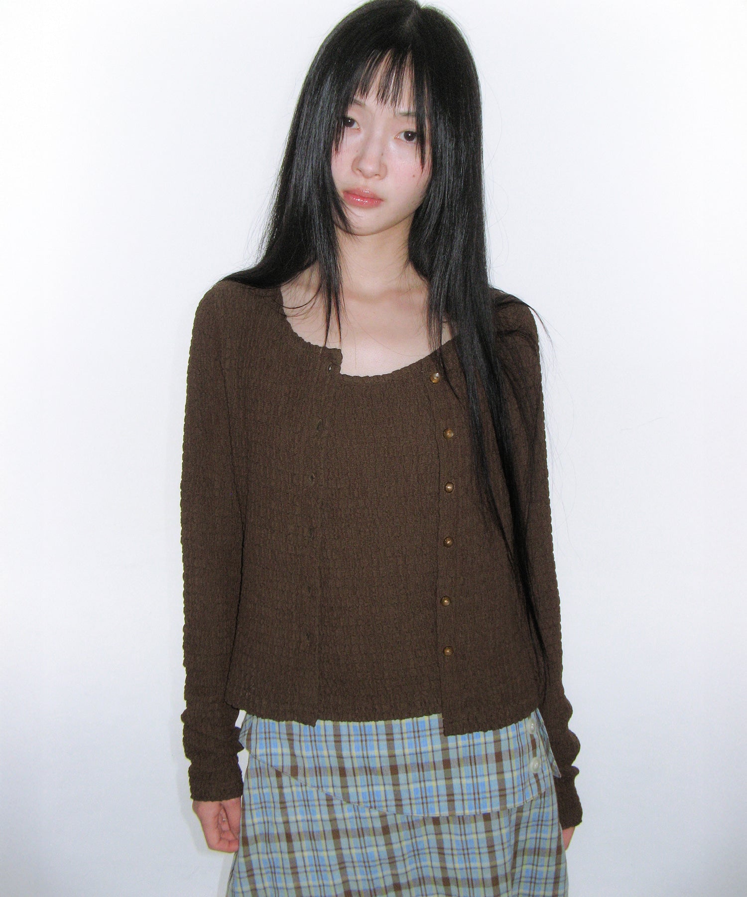 ames-worldwide-ss-26-wrinkled-cardigan-sleeveless-set-up-brown-brown-s