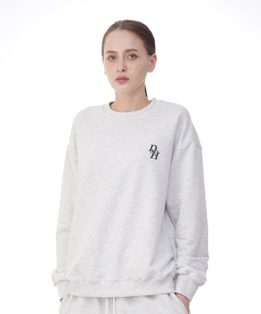 dxoh-fw-24-unisex-stack-logo-sweatshirt-white-melange