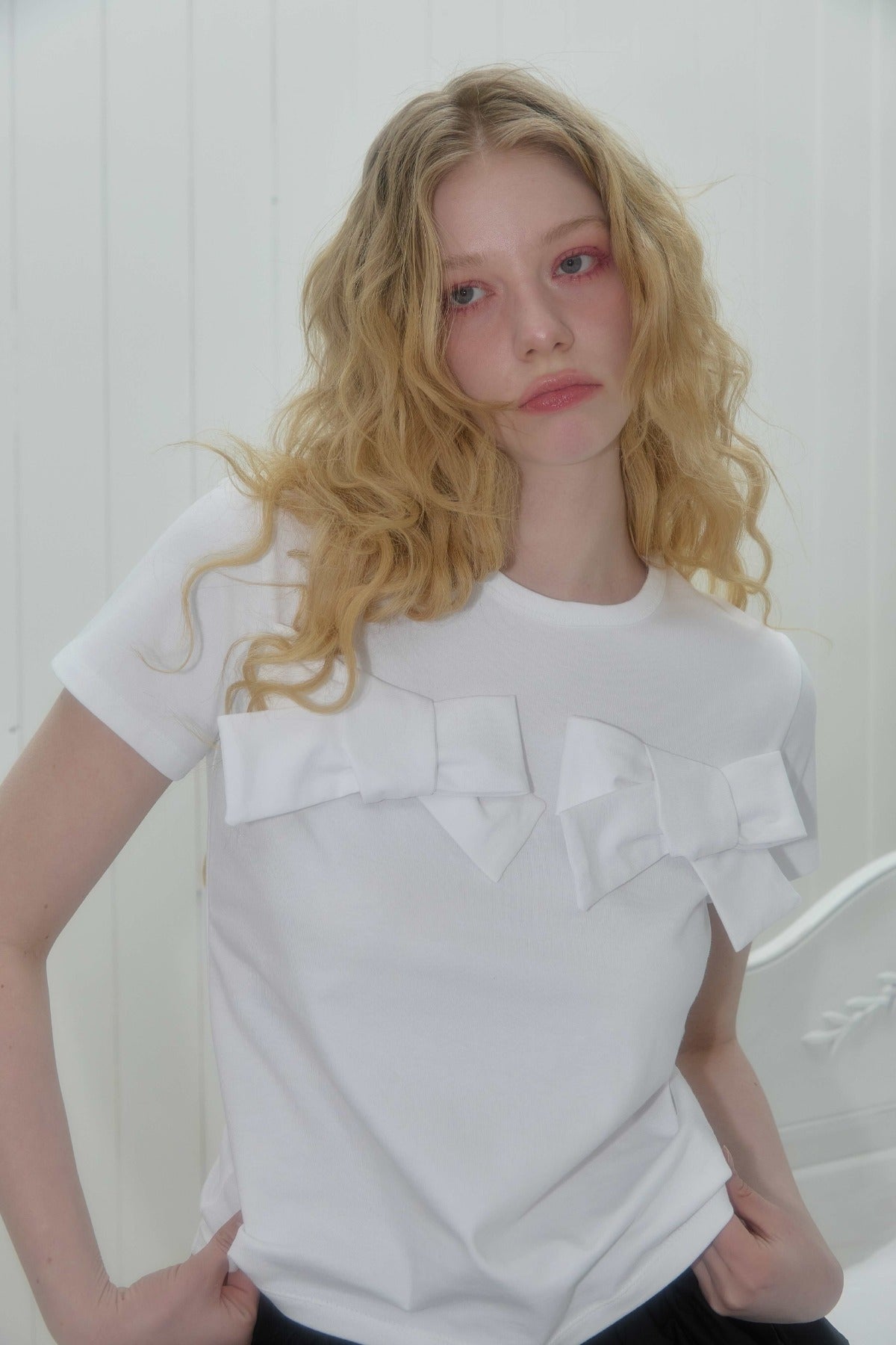 schnee-fw-25-schnee-double-bow-t-shirts-white-white-s