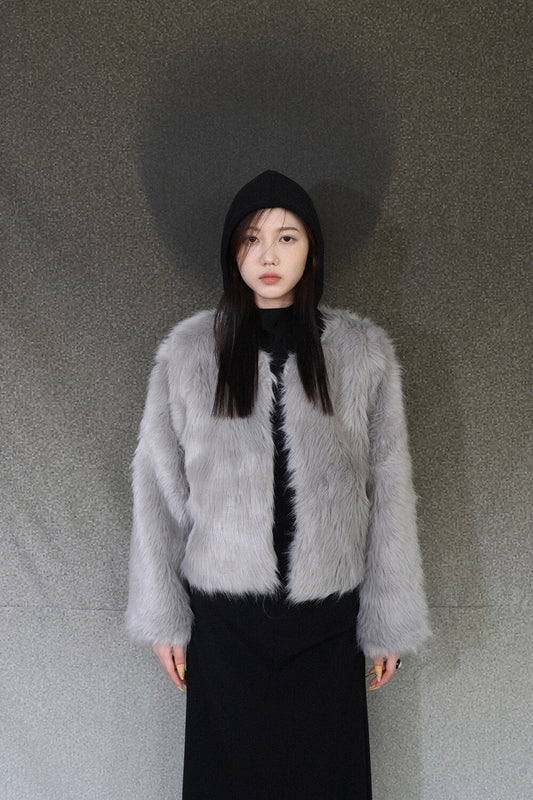 [MIAE] SS 23 Lily Slop fur jacket (Gray)
