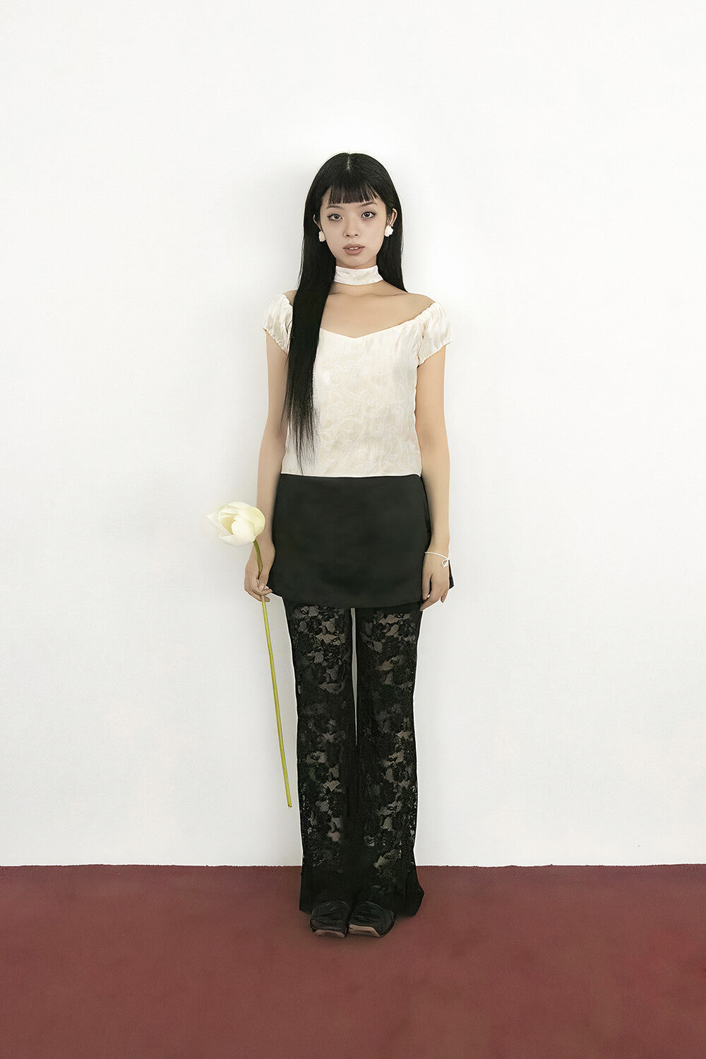 [MIAE] Flower lace bootscut pants