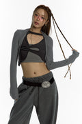 kashiko-fw-24-asymmetric-button-bolero-cardigan-charcoal