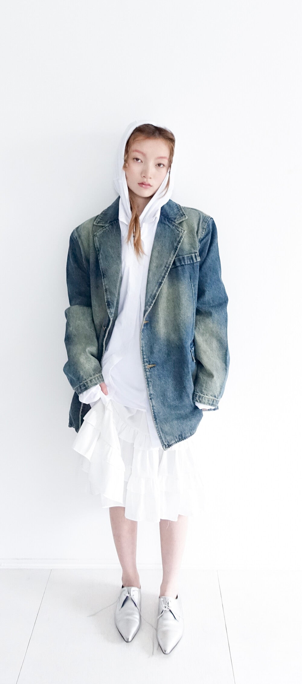 faerie-fw-24-yellow-washed-denim-blazer