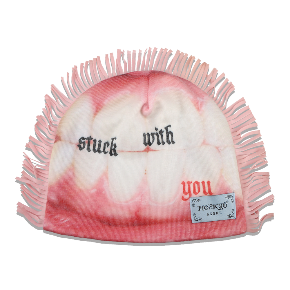 honkyo-ss-26-hairy-beanie-teeth-pink-s