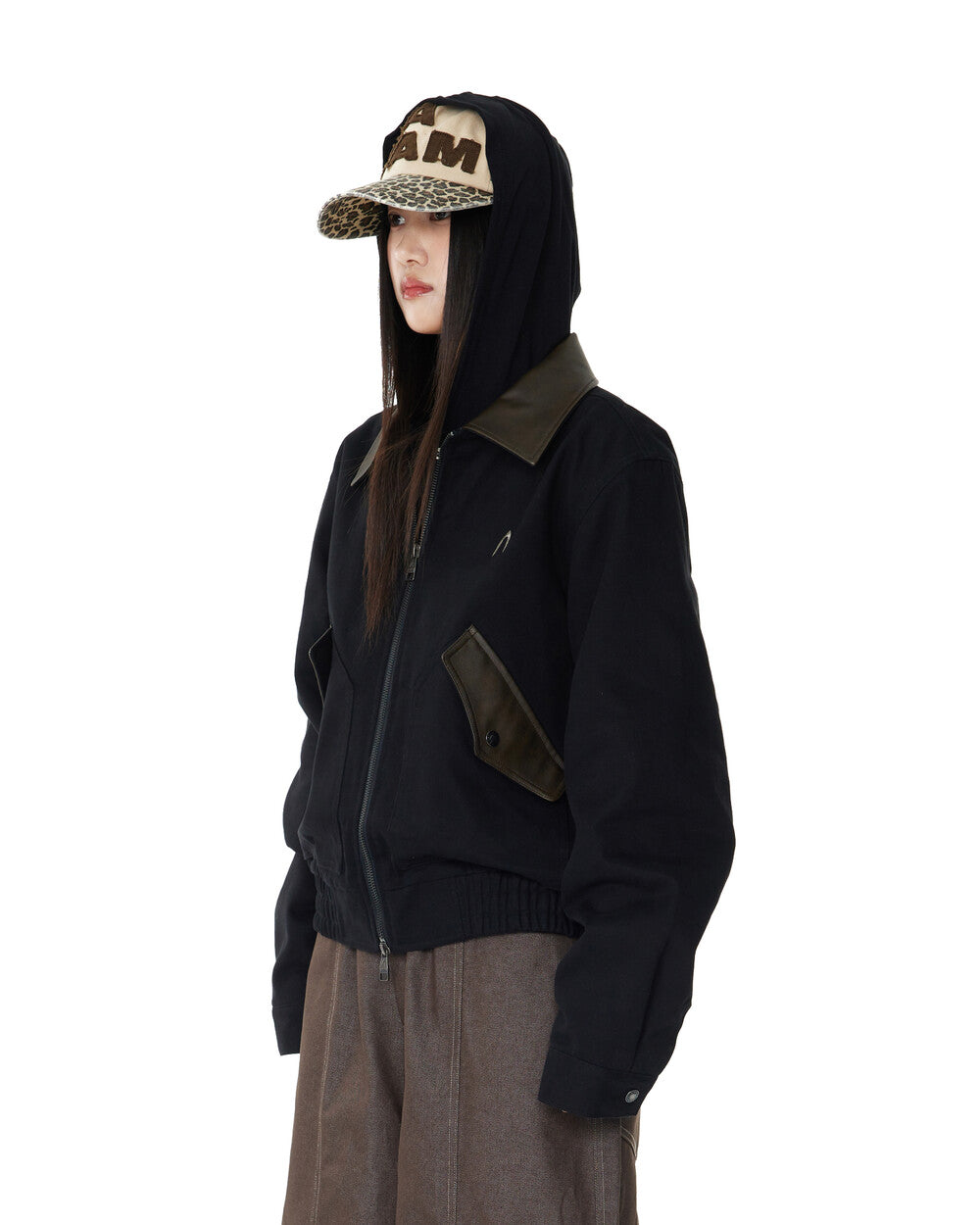 aakam-fw-24-contrast-leather-work-jacket-black