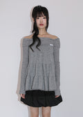 [NOFFICIALNOFFICE] CANCAN OFF SHOULDER TOP GRAY