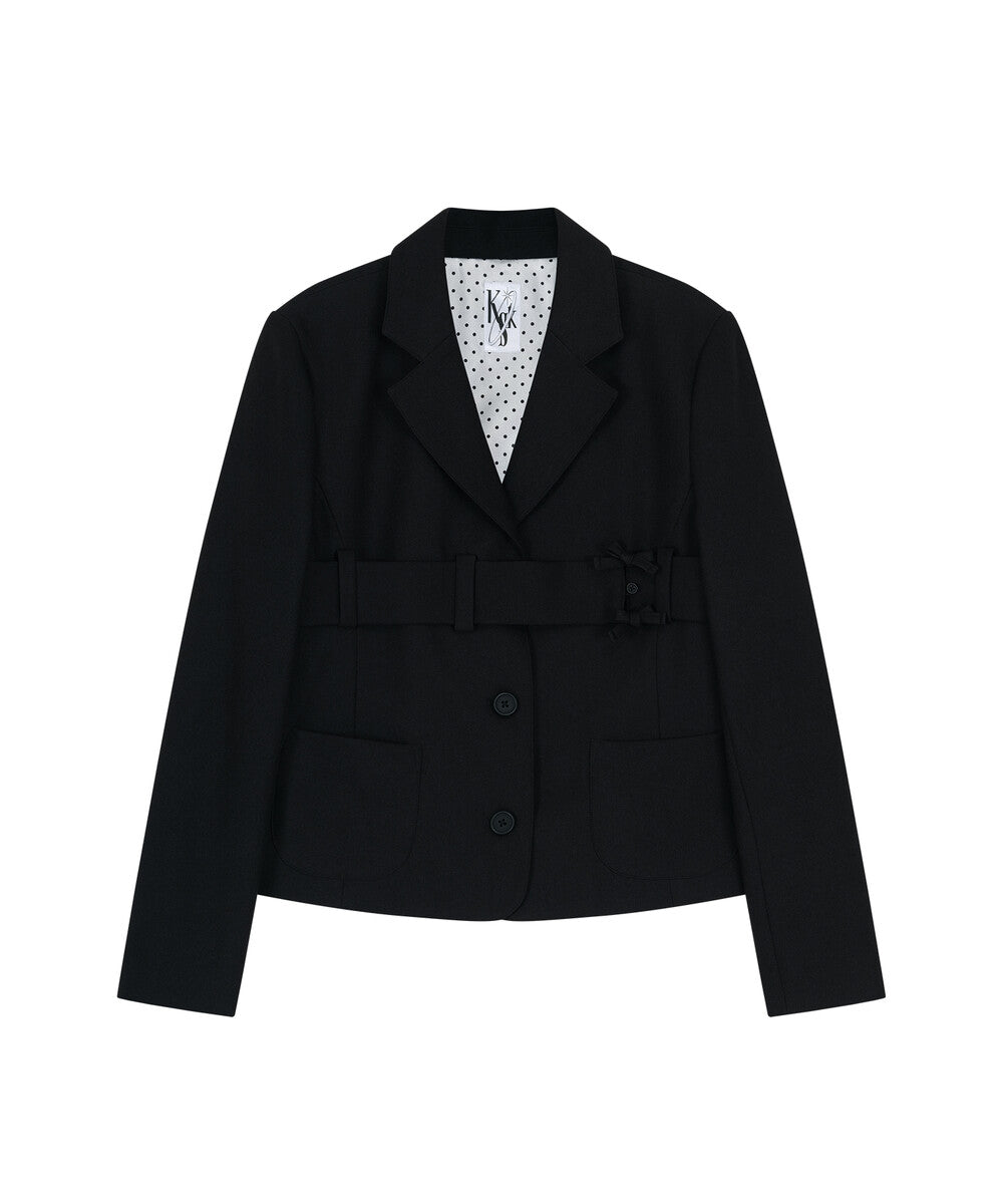 kashiko-ss-25-ribbon-belted-preppy-jacket-black