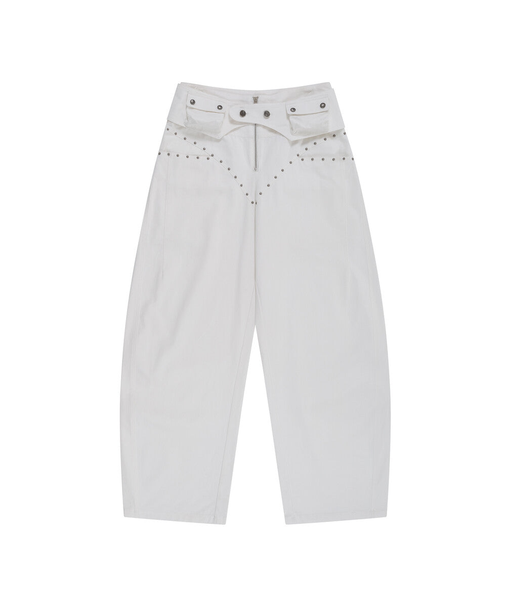 kashiko-ss-25-belt-rivet-oval-pants-off-white