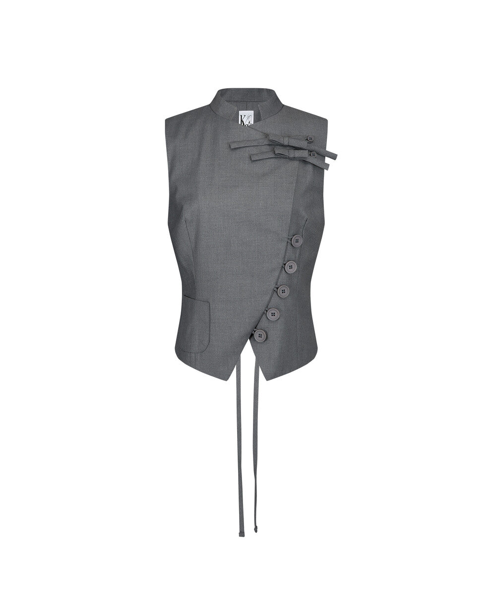 kashiko-ss-25-preppy-china-collar-vest-gray
