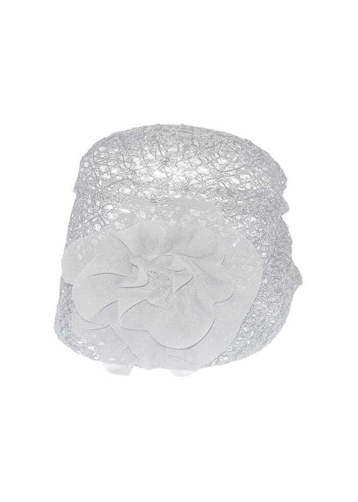 nofficialnoffice-ss-25-chiffon-corsage-lace-beanie-white