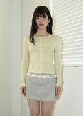 nofficialnoffice-ss-25-lace-neck-ruched-cardigan-top-yellow