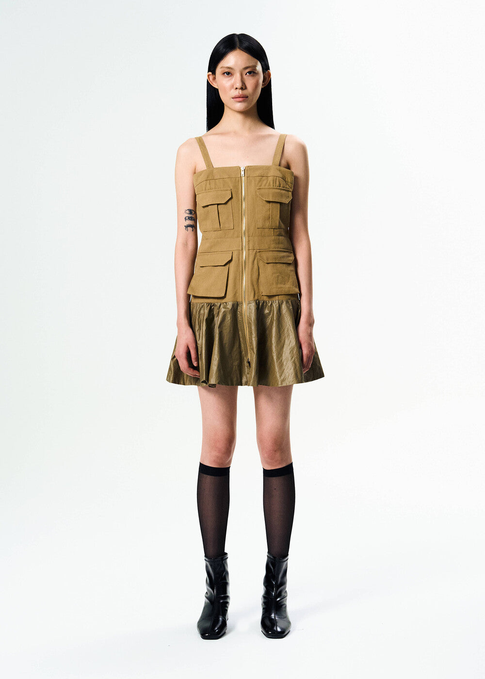 arts-de-base-fw-25-denim-short-dress-khaki-s