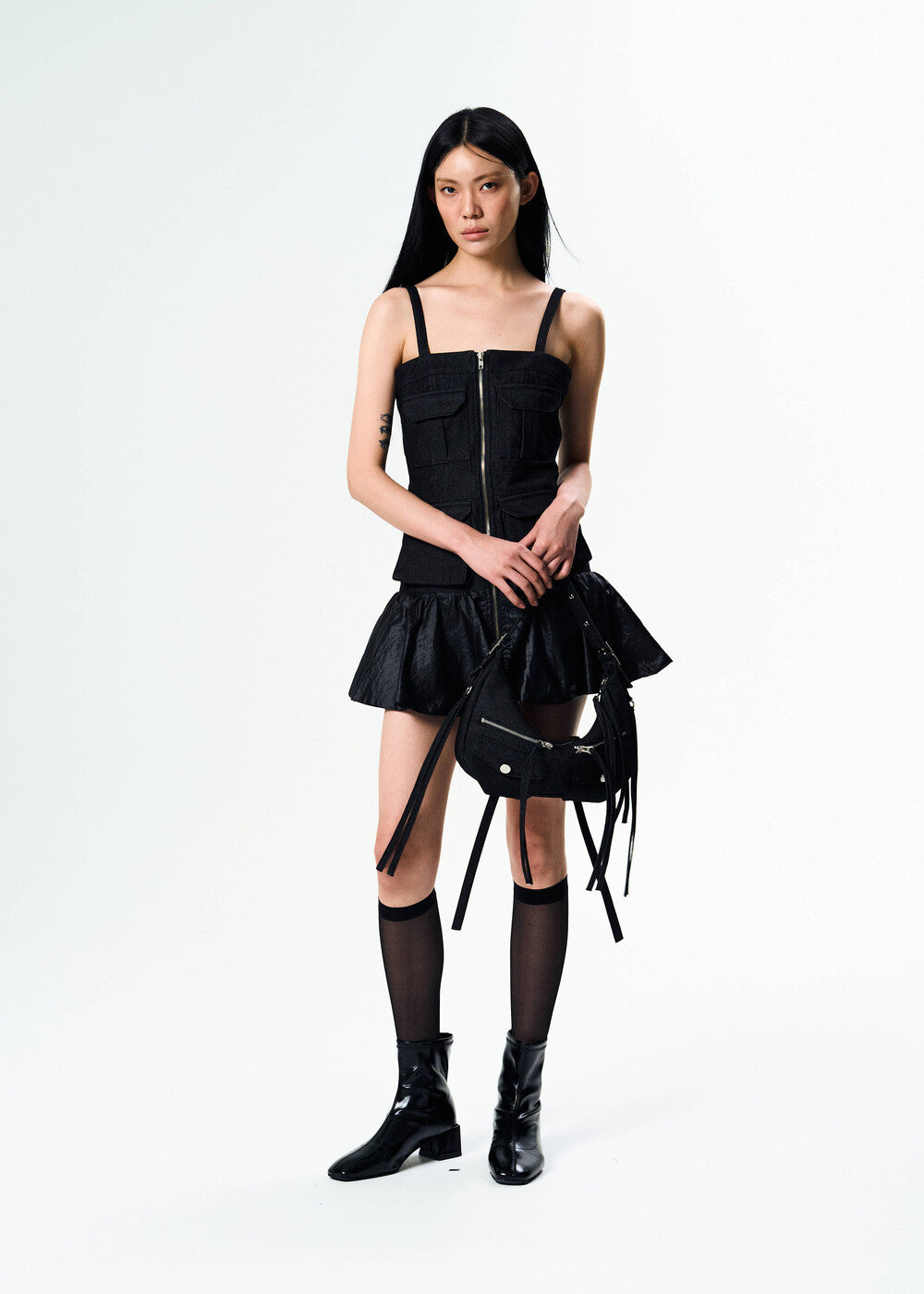 arts-de-base-fw-25-denim-short-dress-black-black-s