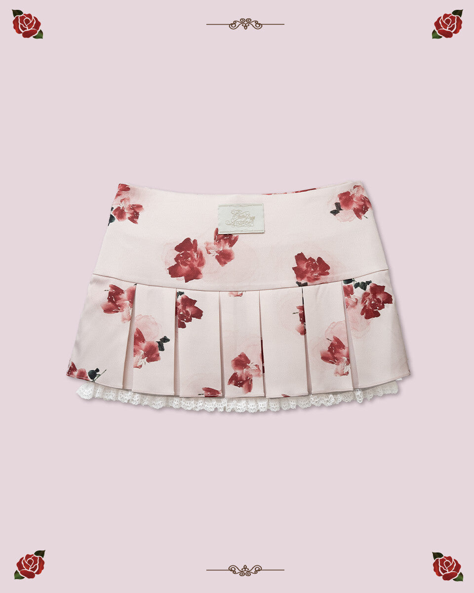 elfelfelf-archives-ss-25-floral-lace-pleats-skirt-(pink)