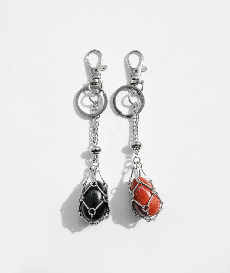 dpablo-ss-26-chain-stone-keyring-black-s
