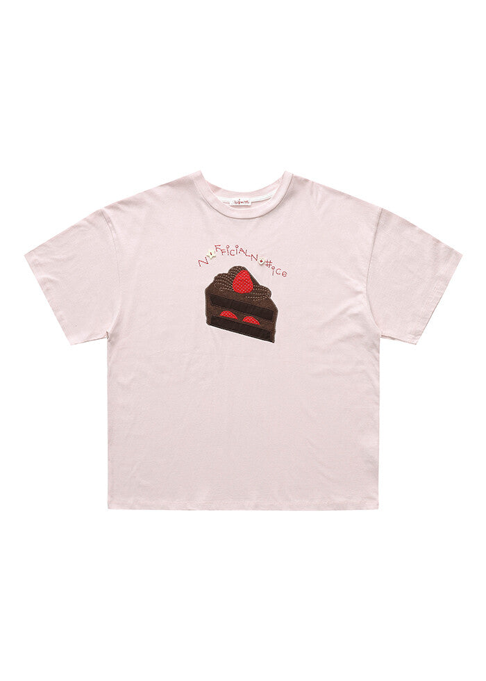 nofficialnoffice-ss-25-strawberry-choco-cake-patch-tshirt