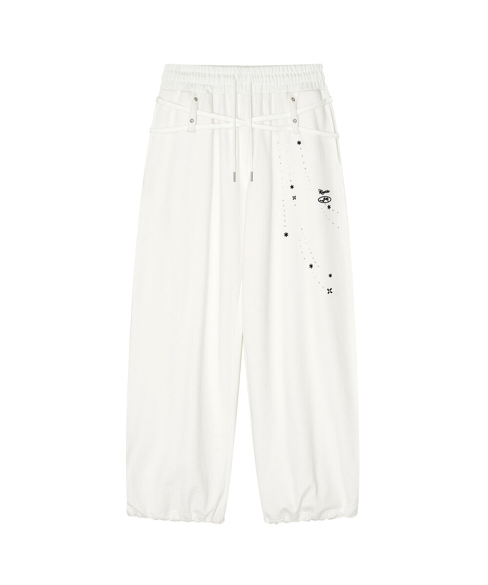 kashiko-ss-25-zenu-belt-sweat-pants-white