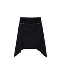 kashiko-ss-25-stud-drape-flare-skirt-black