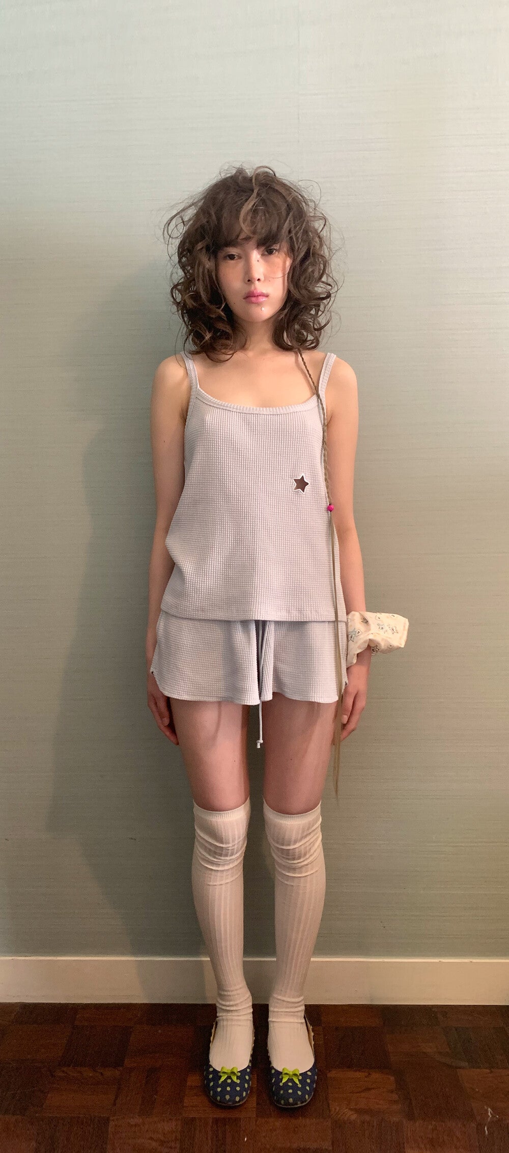 faerie-ss-25-f-e-e-s-cozy-waffle-shorts-greyish-blue-greyish-blue-s