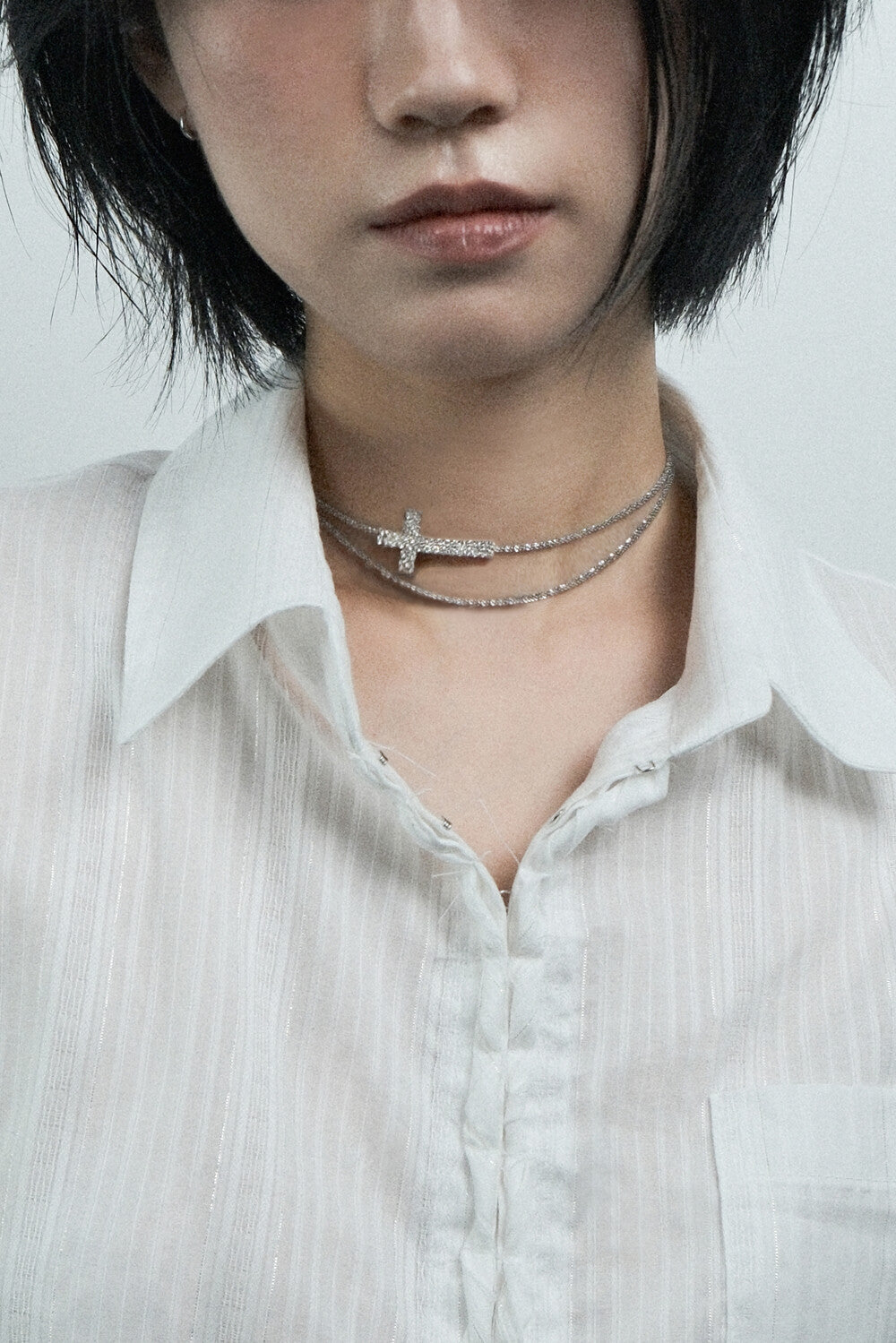 seyo-k-ss-25-double-layered-cross-necklace-silver-one-size