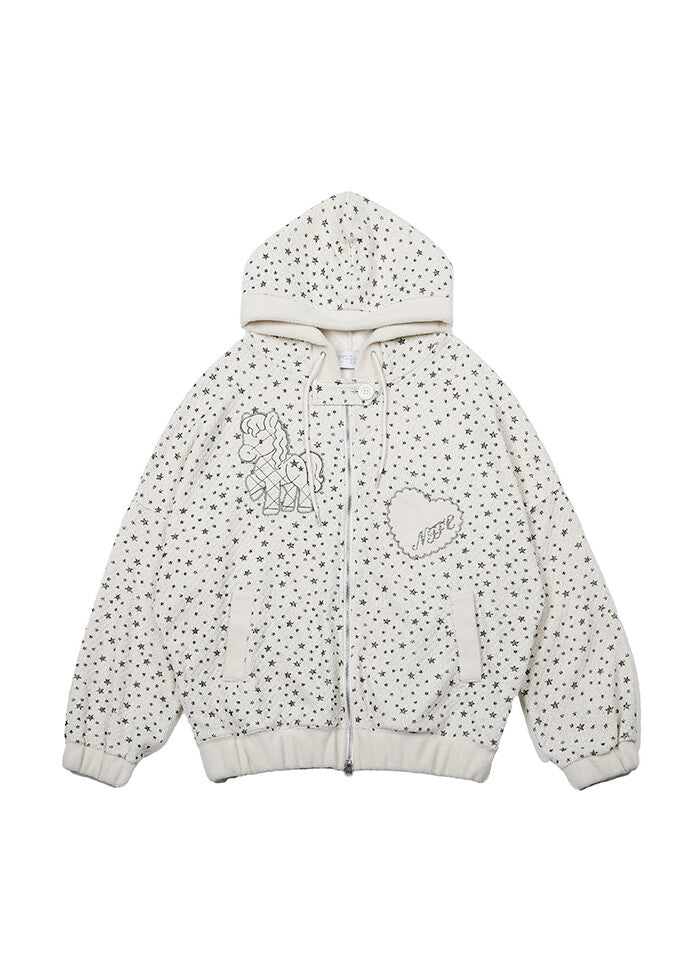nofficialnoffice-fw-25-starry-fleece-trim-pony-hoodie-cream-cream-s