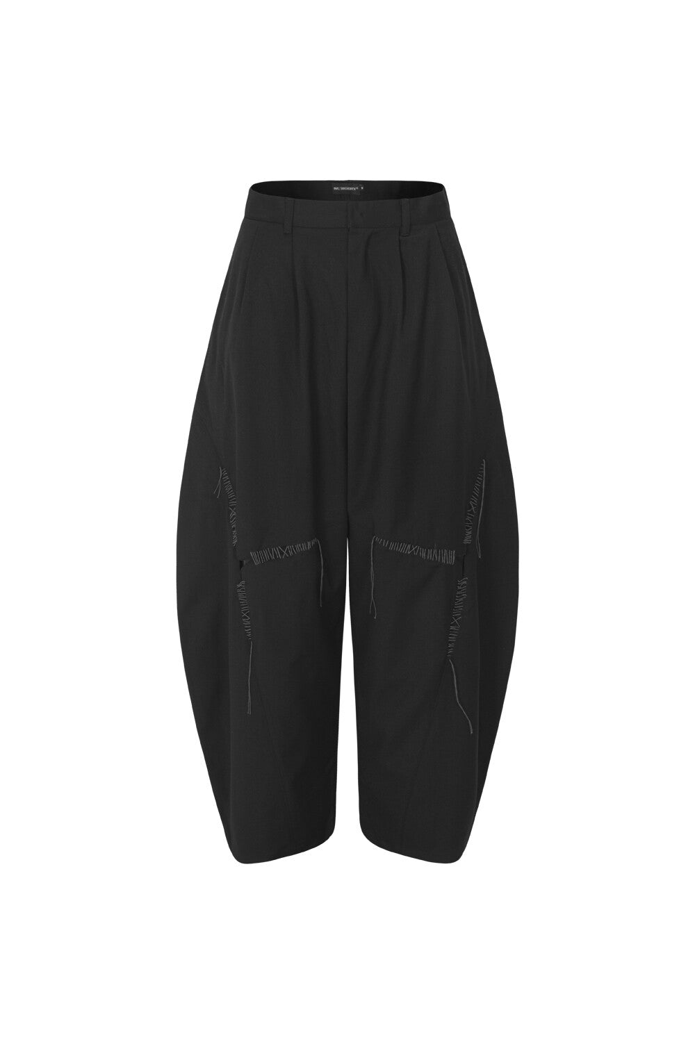 surgery-ss-26-sutured-wide-balloon-trousers-black-black-s