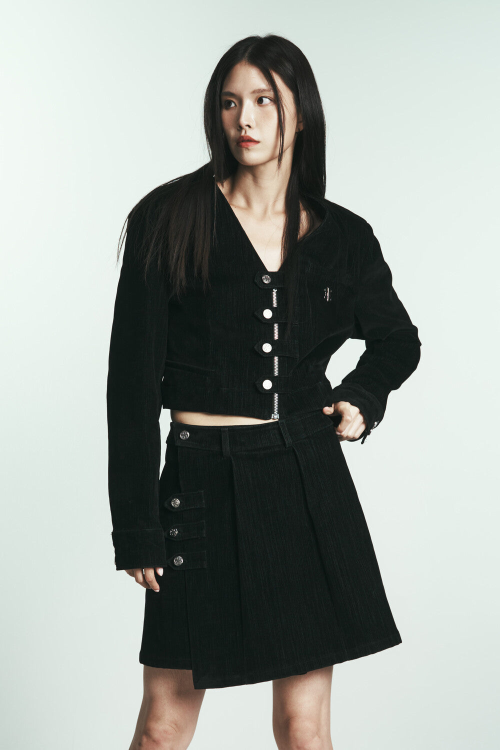 phenomenon-seeper-ss-26-denim-velvet-skirt-dark-indigo-s