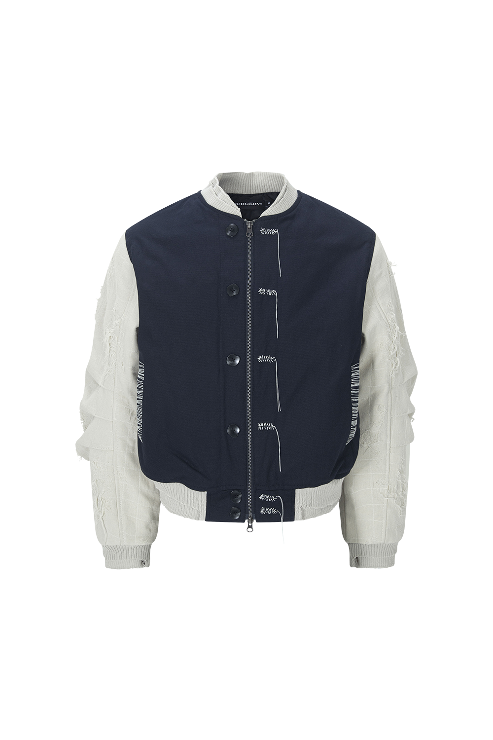 surgery-ss-26-scarline-varsity-jacket-navy-ivory-ivory-s