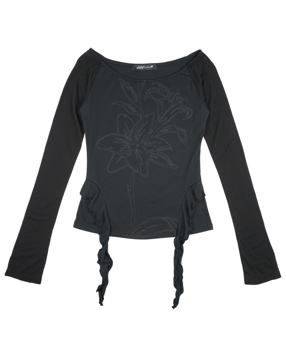 elfelfelf-archives-fw-25-lily-frill-t-shirts-black-black-s