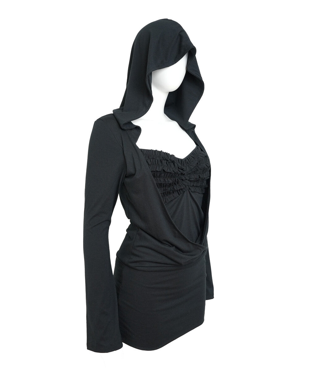 elfelfelf-archives-fw-25-pre-order-draped-hoodie-dress-black-black-s