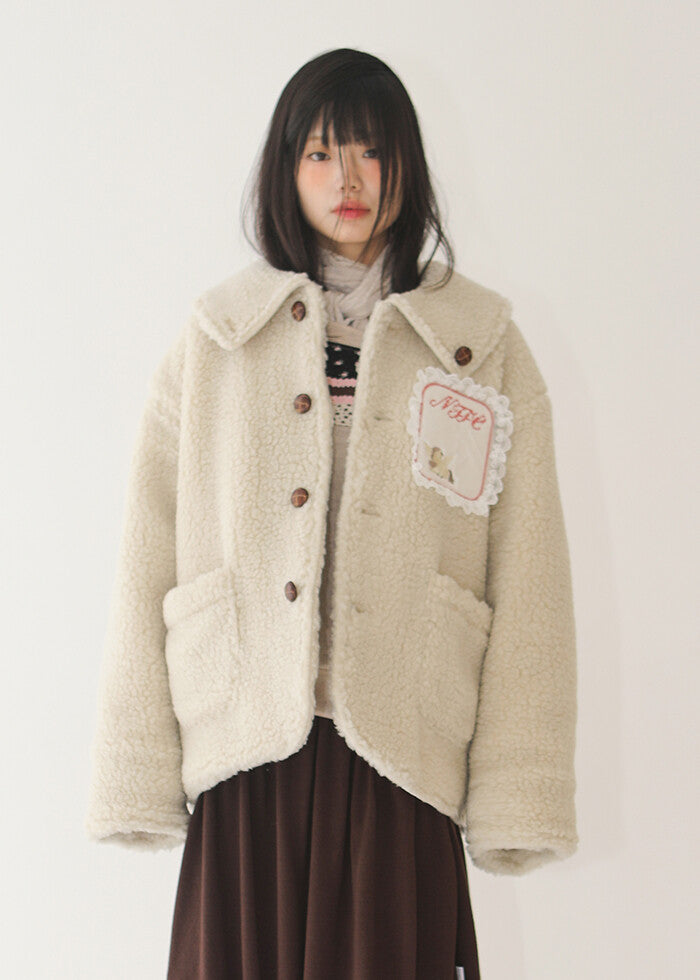 nofficialnoffice-fw-25-pegasus-teddy-fleece-lace-patch-jumper-gray-s
