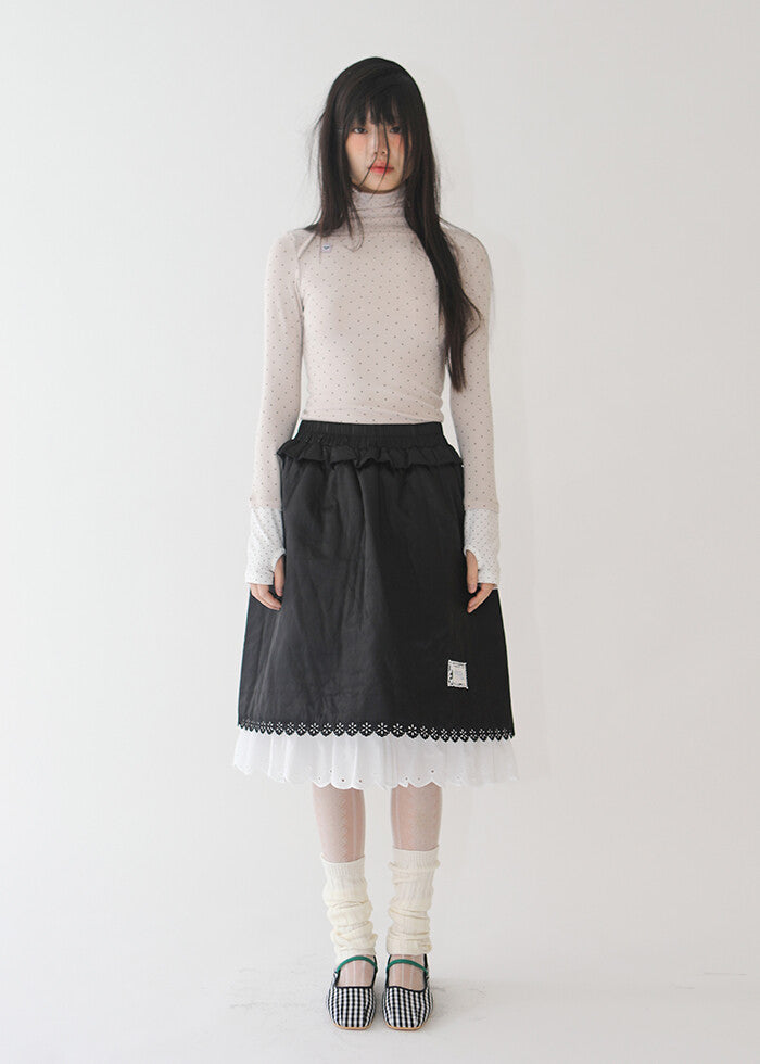 nofficialnoffice-fw-25-layered-lace-padded-skirt-black-black-s