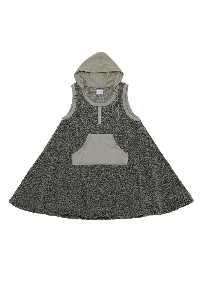 nofficialnoffice-fw-25-teddy-fleece-hood-dress-sage-green-green-s